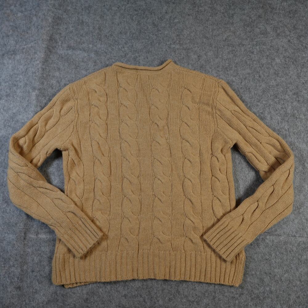Ralph Lauren Sweater Womens Medium Cable Knit Fisherman Crew Neck Cashmere Wool - Picture 5 of 9